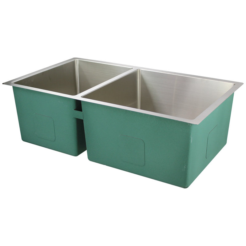 Évier de cuisine à double cuve encastré 32 po x 19 po Diamond, Calibre 14