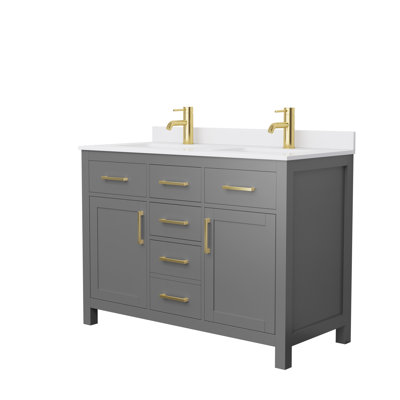 Beckett 48" Freestanding Double Bathroom Vanity with Cultured Marble Top