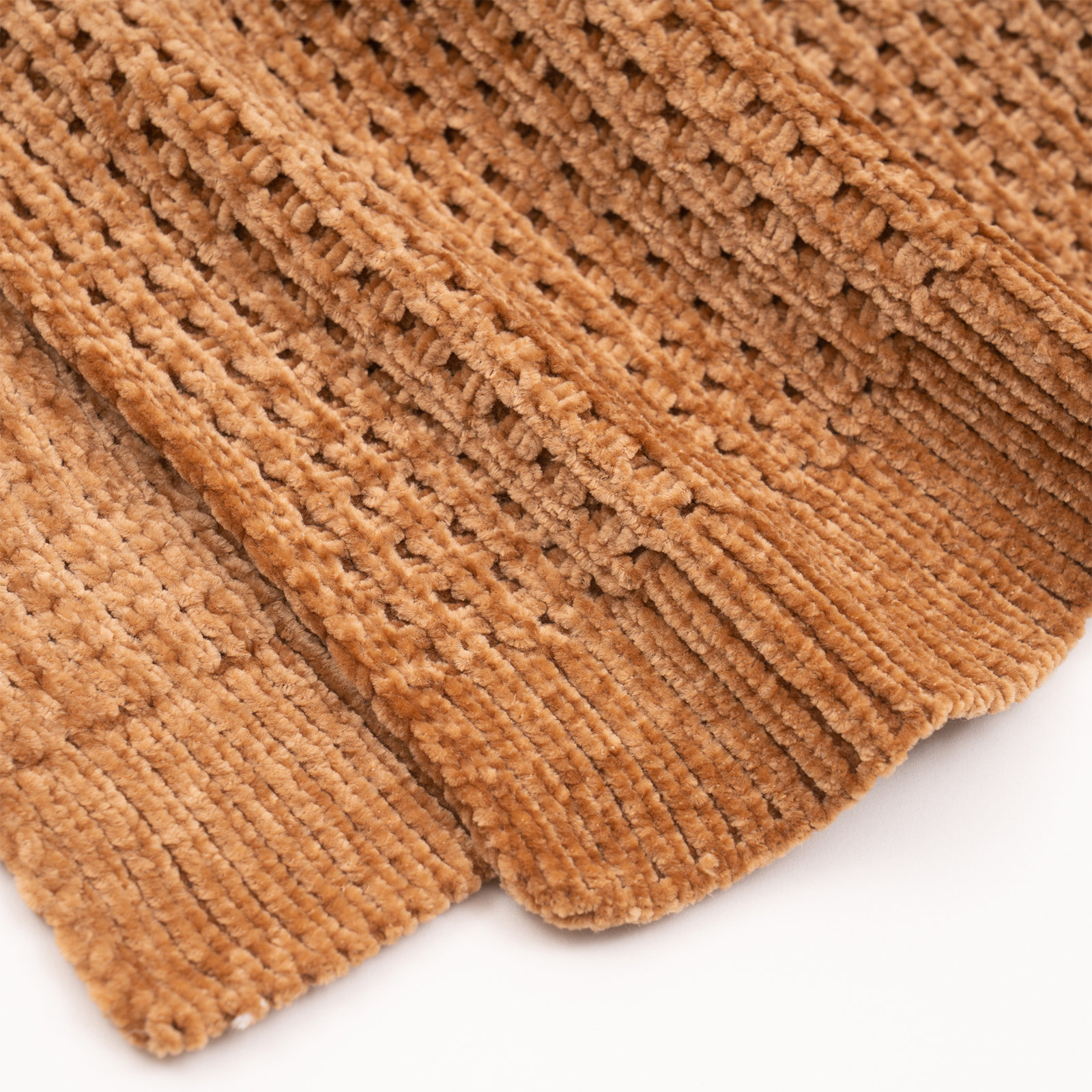 Amor Waffle Knitted Throw Blanket, Ginger