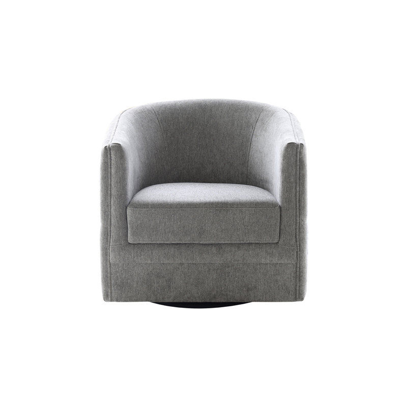 Fauteuil demi-tonneau pivotant en polyester 30,71 po, 100% polyester gris clair