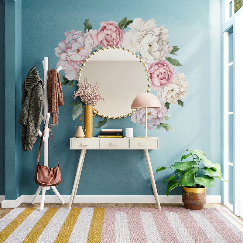 Adhésif décoratif pivoines Hiya, Rose
