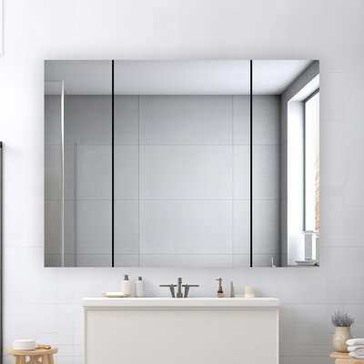 Royale 48" W x 36" H x 5" D Medicine Cabinet with Electrical Outlets, Defogger, Adjustable LED 3X Magnifying Mirror.