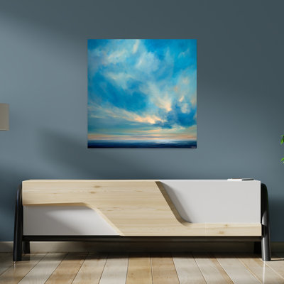 Art de paysage côtier abstrait Ocean Blues