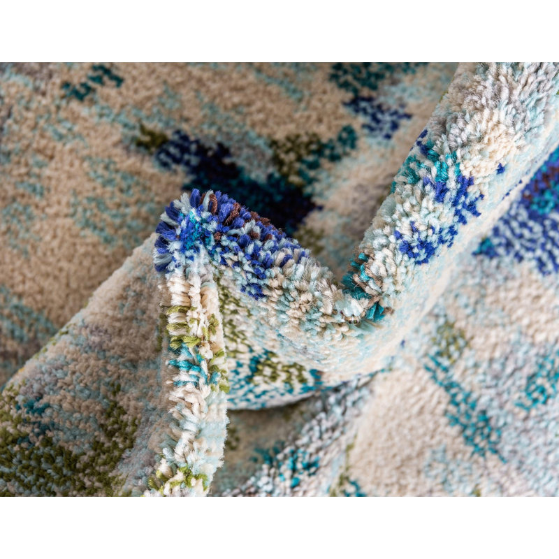 Hashimoto Abstract Light Blue Indoor Area Rug