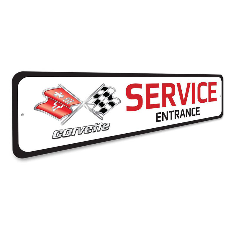 Enseigne de service Corvette, H 6 po x l 24 po x P 0,06 po