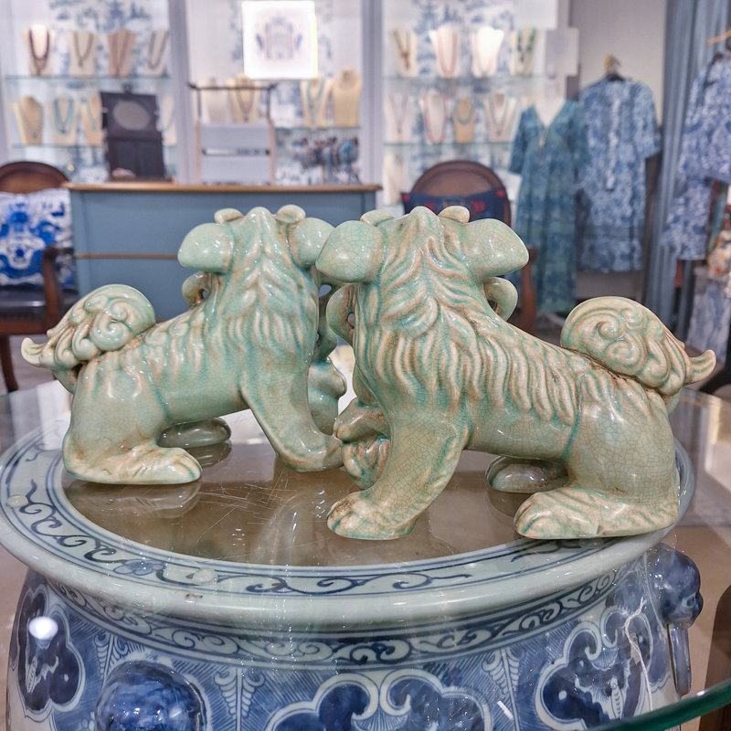 Porcelain Foo Dogs Pair