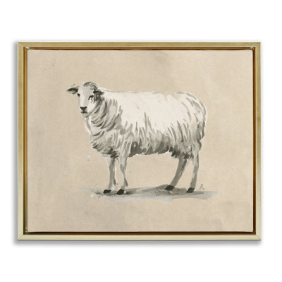 Art mural sur toile flottant traditionnel avec moutons traditionnels par June Erica Vess
