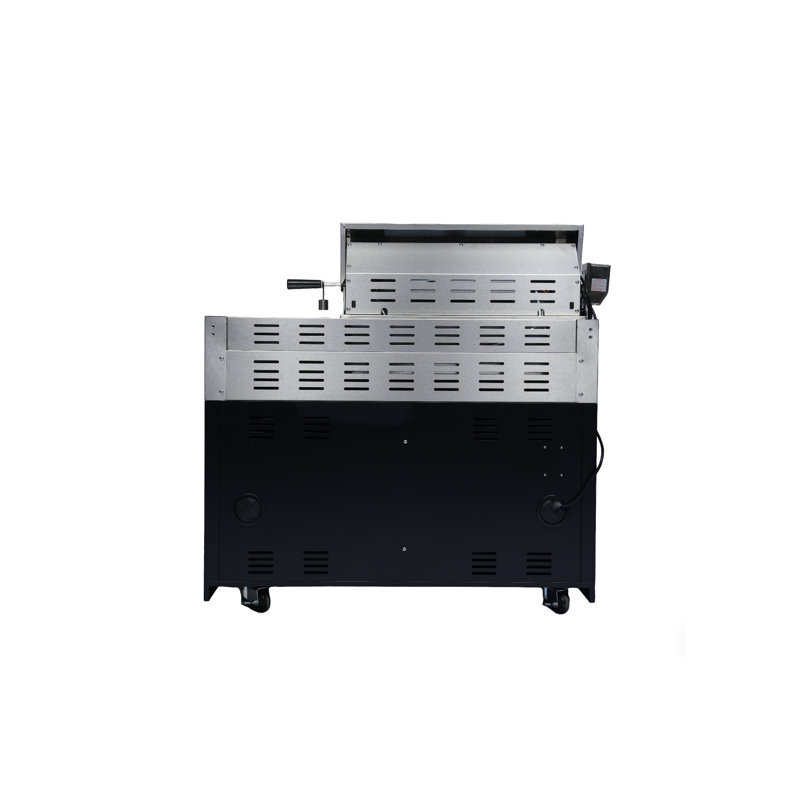 Îlot de barbecue 82 pouces à 6 brûleurs de luxe en acier inoxydable avec brûleurs latéraux, noir