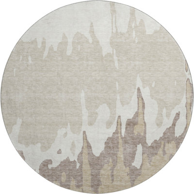 Premium Machine Washable Prisco Ivory Rug
