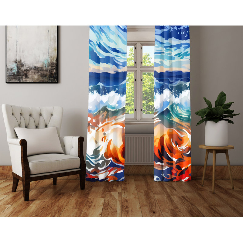 Paire de rideaux semi-transparents en polyester Debbora, L 20 po x L 52 po