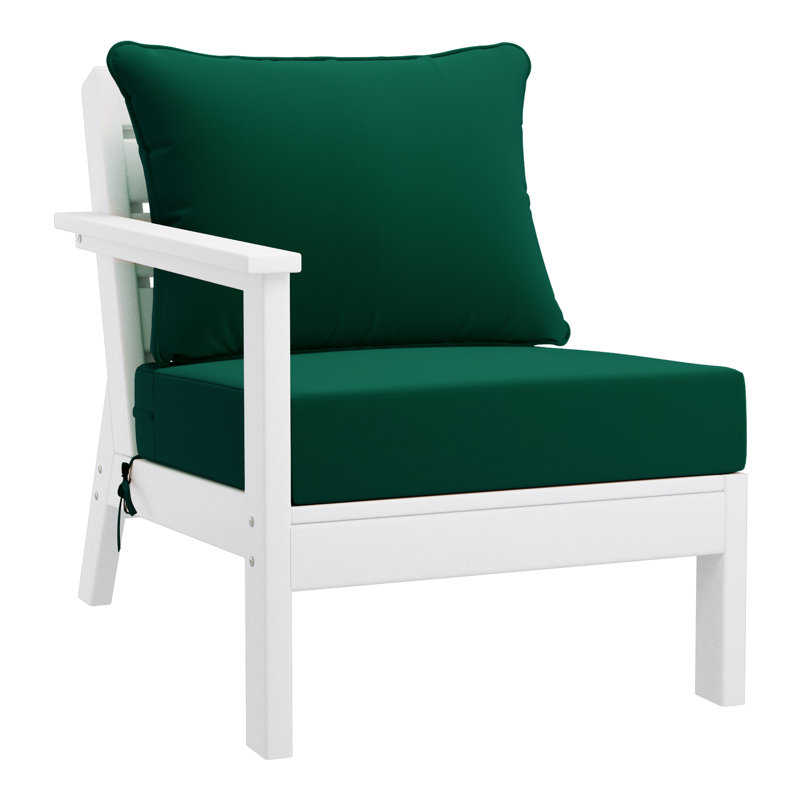 Ensemble de conversation à assise profonde 6 pièces, Blanc / Blanc, Vert