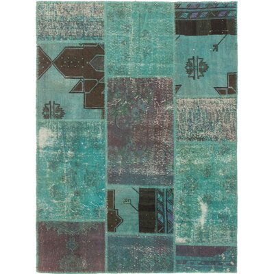 One-of-a-Kind Muscogee Hand-Knotted 1980s Turquoise 5'1"" x 6'9"" Wool Area Rug -  Loon Peak®, 87FE5B549E714A4C86CC3C31F9A59CDF