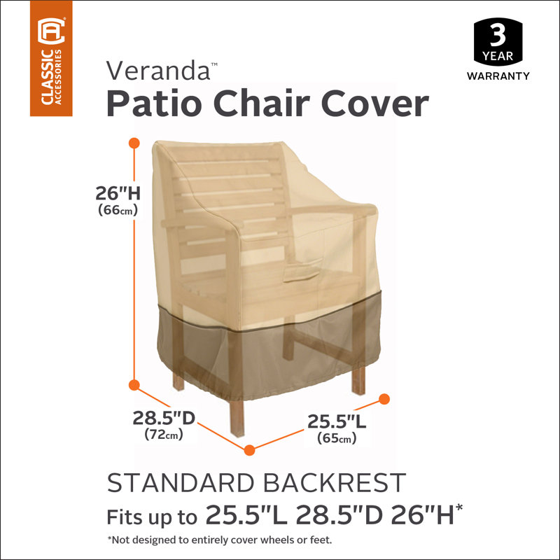 Paulding Outdoor Patio Chair Cover, 26" H x 28.5" W x 25.5" D