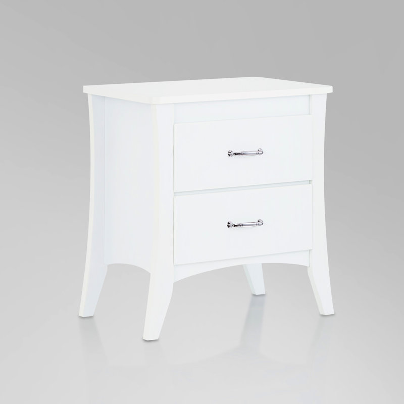 Table de chevet blanche pour chambre à coucher 2 avec un look moderne dans une finition élégante