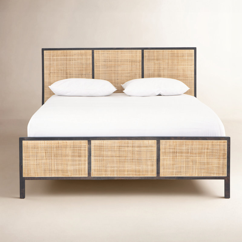 Nellie Cane Bed, King, Black Wash