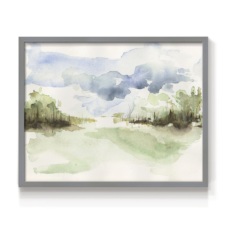 Brush Thickets II -Framed Print - Restickable, Grey, 16" H x 20" W