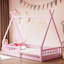Lit simple en bois avec clôture rose - pin massif pour lit Splendor, pièce-1695169390
