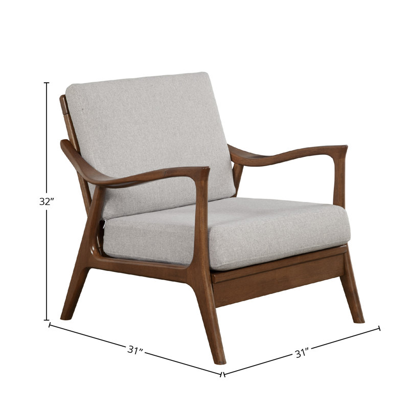 Gray Mid Century Modern Lounge Chair with Cushions