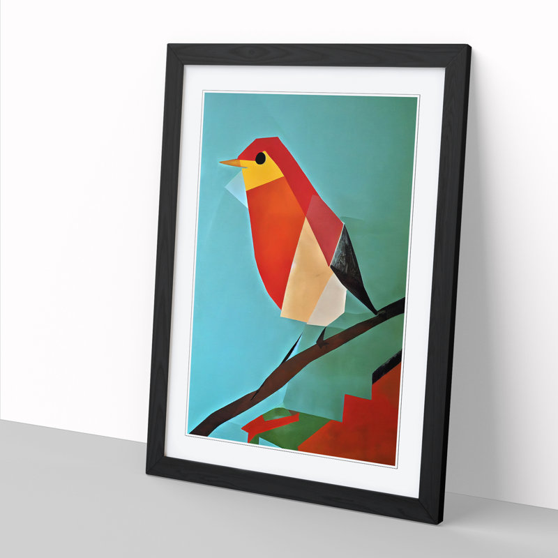 Lenelle Robin Bird Abstract Vol.1 1 Piece Wall Art, 64cm H x 46cm W x 2cm D, Oak