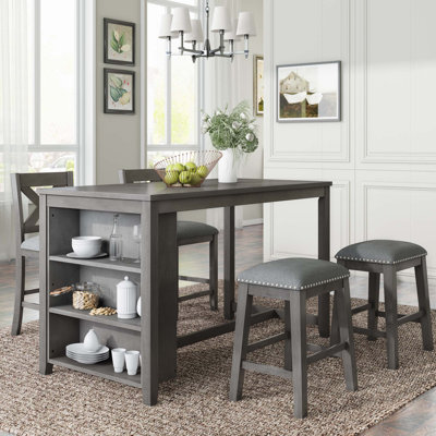 Auddie Bar Table Set With 2 Stools And 2 Chairs