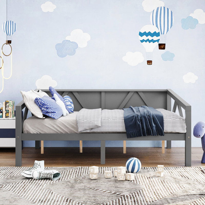 Full Size Gray Daybed With Timeless Style, Can Serve As Bed Or , Build And Storage Capacity Daybed: A Practical Stylish Piece For Living Areas, Strong Pine Legs Compartment