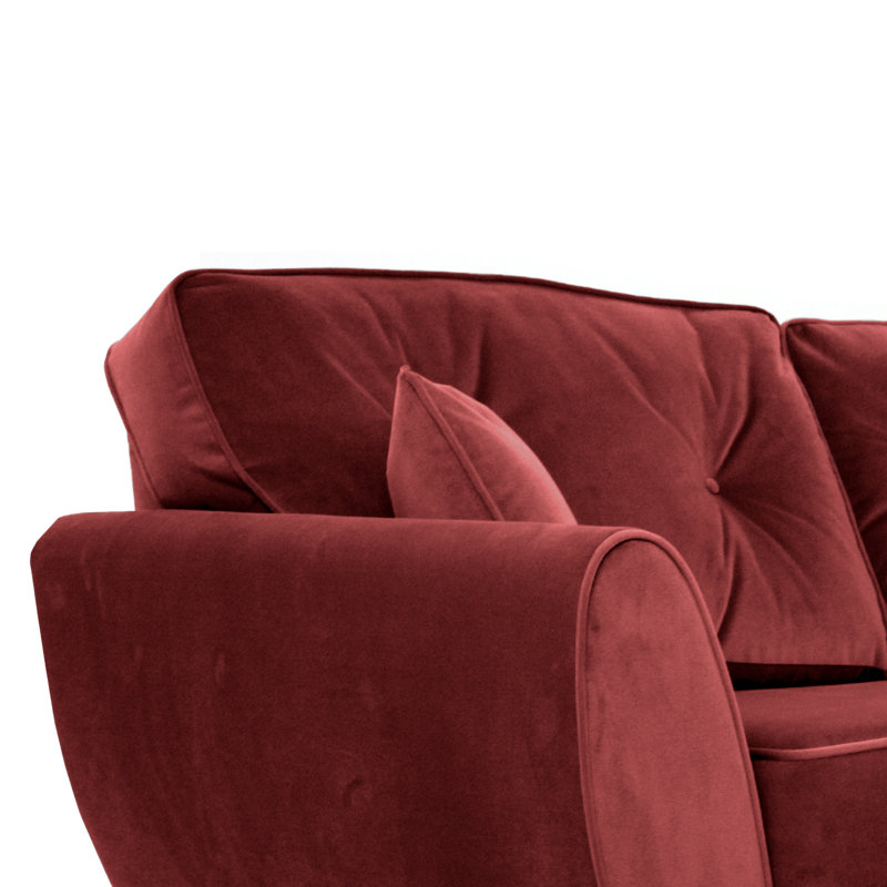 Rafe 2 Seater Velvet Sofa, Burgundy Velvet