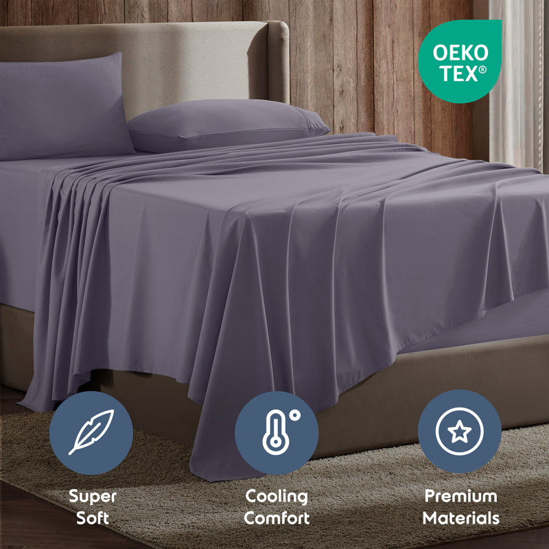 Luxury Collection Classic Smooth Thread Sheet Set, Galaxy Purple, Split King