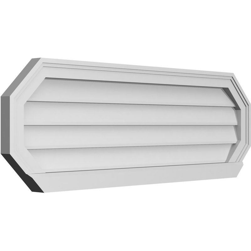 Évent horizontal gondole allongé en surface octogonal Signature, 14" H x 42" W x 2" D