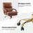 23.75" W Genuine Leather Upholstered Swivel Office Chair-198887168