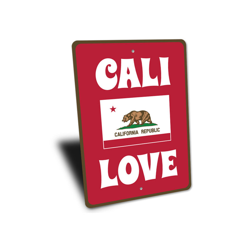 Plaque en aluminium Cali Love, H 18 po x l 12 po x P 0,06 po