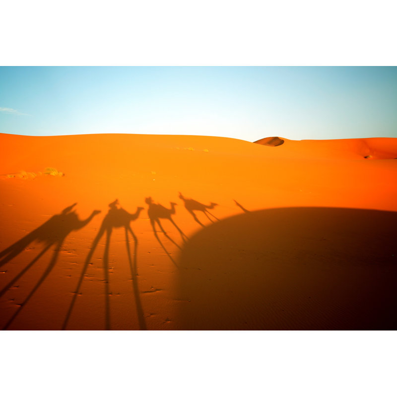 Slivno Camel Riders' Shadow - Wrapped Canvas Print, 30cm H x 46cm W x 3.8cm D