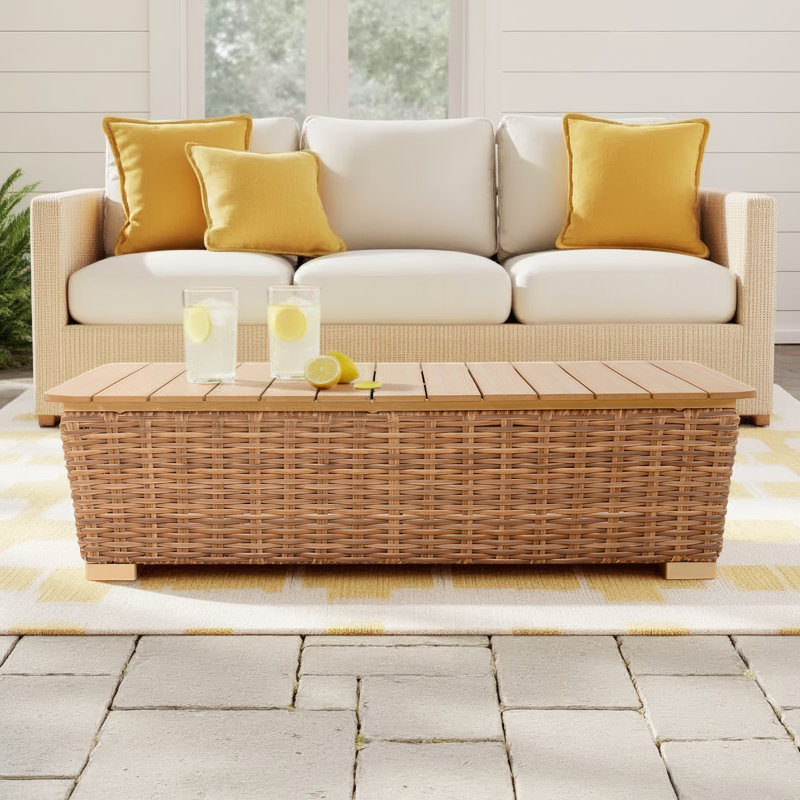 Windsor Aluminum Rattan Tabletop Coffee Table
