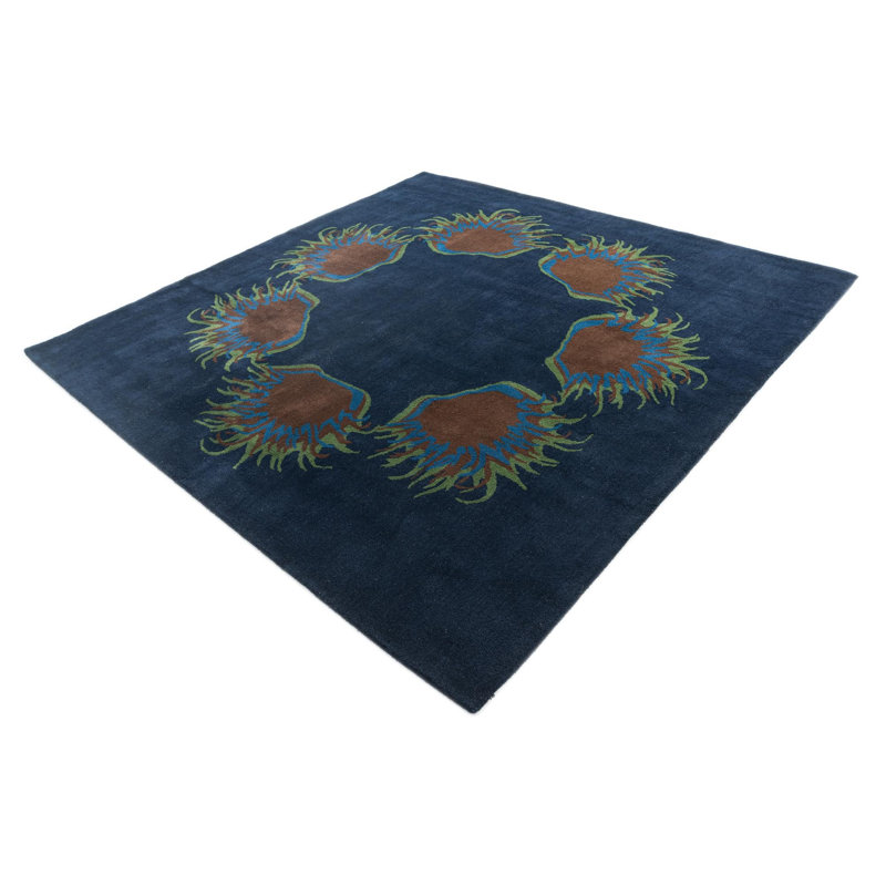Tapis carré bleu marine Noell