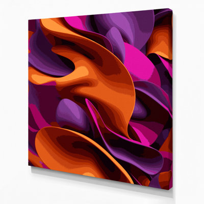 "Abstract Shapes" 71, art mural sur toile mauve