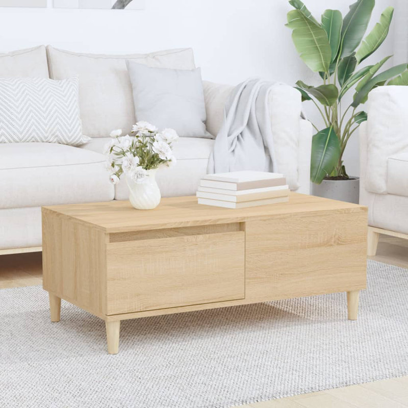 Zahir Coffee Table 90x50x36,5 cm Engineered Wood, Light Brown