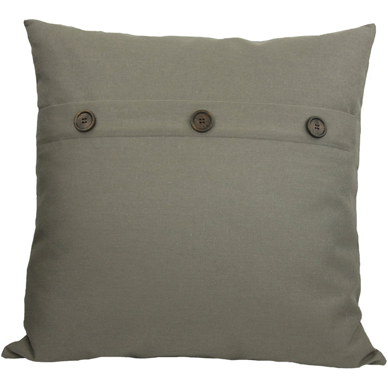 Solid Button Down Blend 20" Throw Pillow, Charcoal