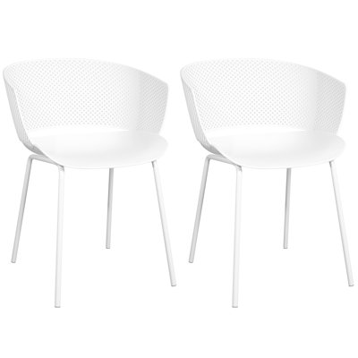 Mid Century Modern Arm Chair, Dining Chair with Curved Backrest, Indoor/Outdoor Relaxing Chairs for Living Room Bedroom Restaurant Kitchen, Quick Assembly