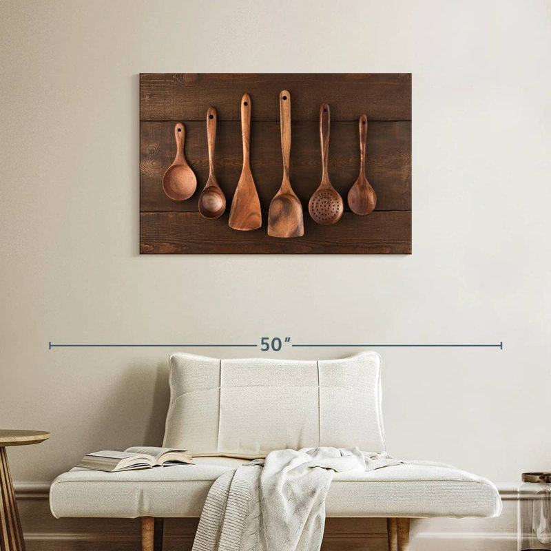 Senne Wooden Kitchen Utensils, 24" H x 36" W