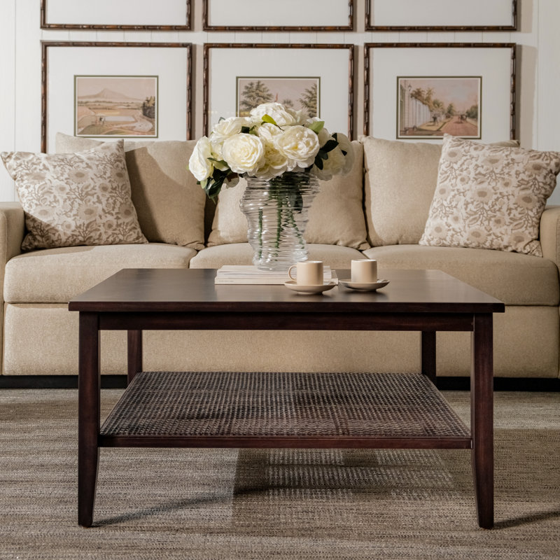 Liora - Square Rattan Coffee Table, Black