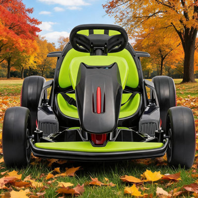 24V Electric Go Kart for Kids 6-12 Years Old, Ride On Drift Kart, 2 * 200W Dual Motors, 8.1 MPH High Speed Toy Race Car, Adjustable Seat, LED Lights, Battery Powered Ride On Toys for Kids