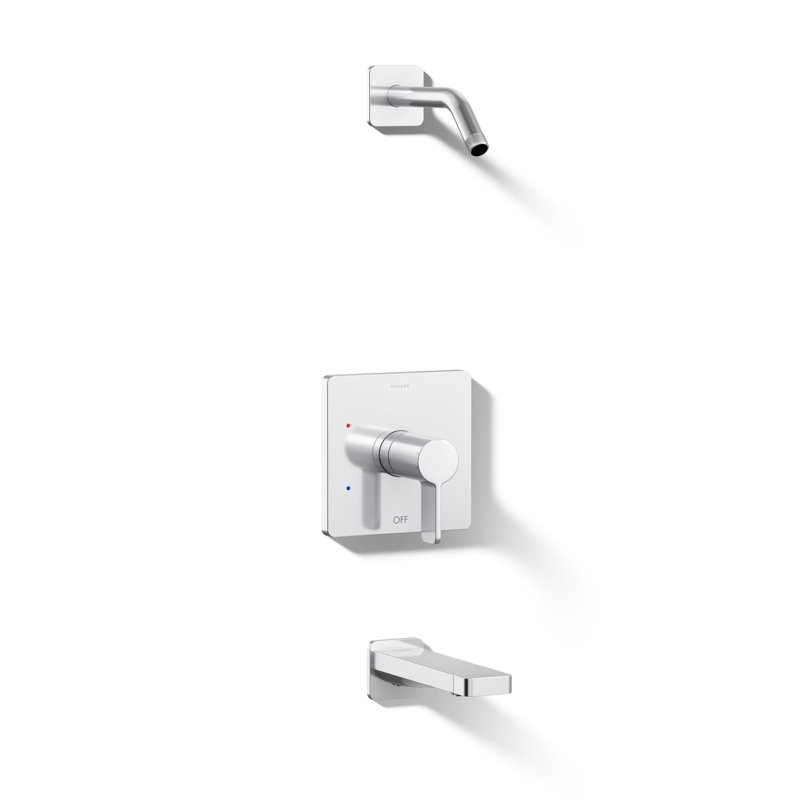 Parallel Bath and Shower Trim Set, Polished Chrome