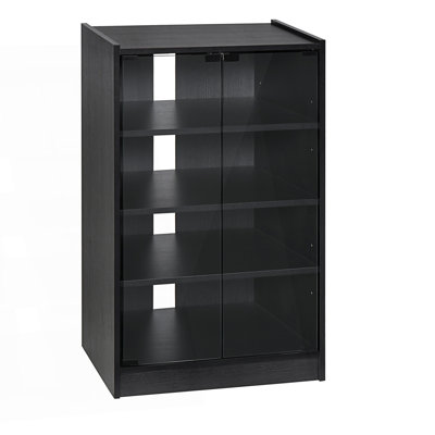 Accent Cabinet, 5-Tier Media Stand Cabinet With 3-Level Adjustable Shelves