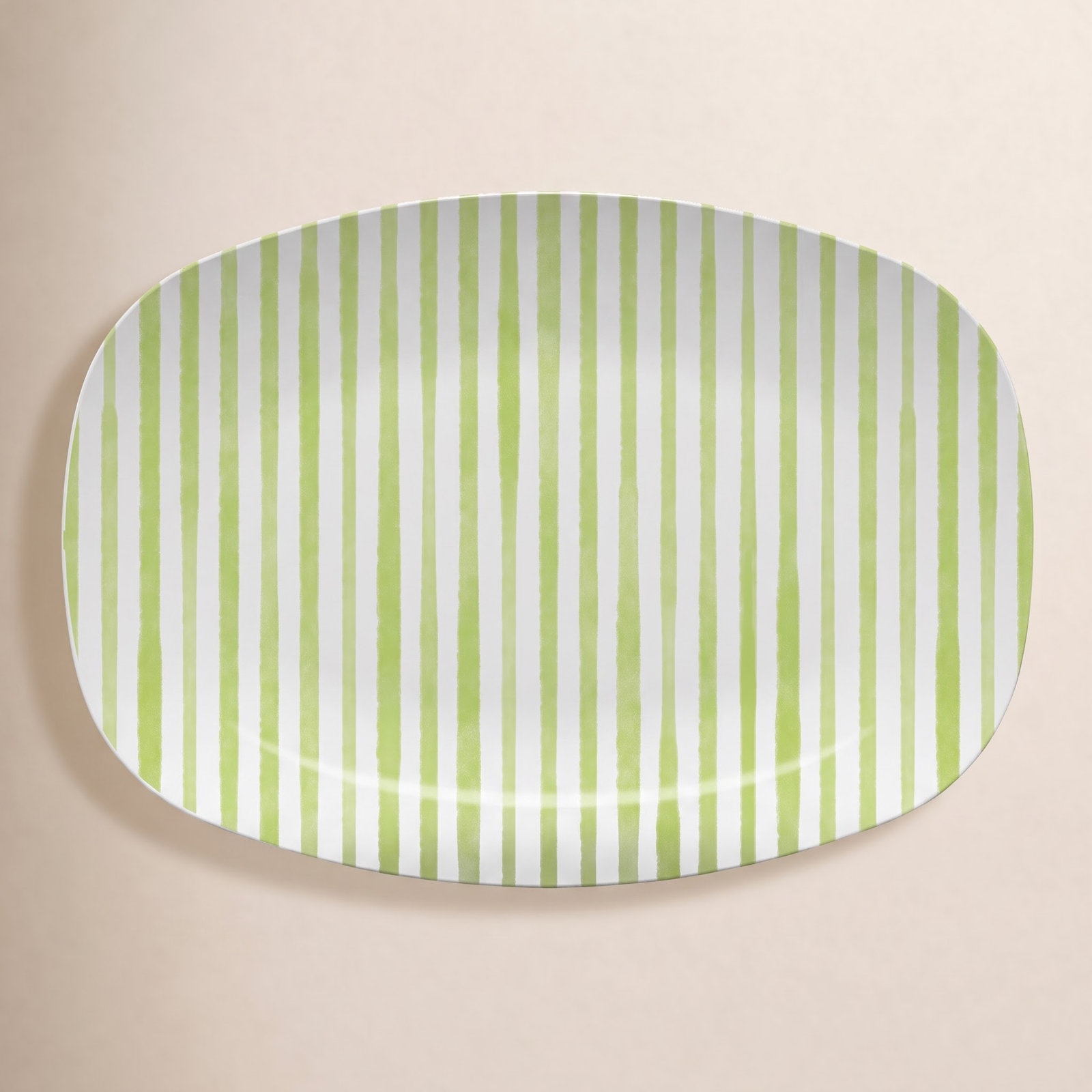 Traychic Oval Resin Platter, Green