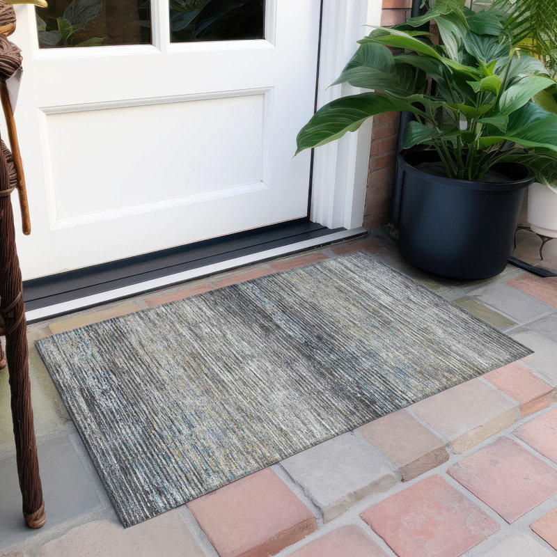Machine Washable Indoor/Outdoor Christain ACN1268 Granite Rug, Rectangle 1'8" x 2'6"