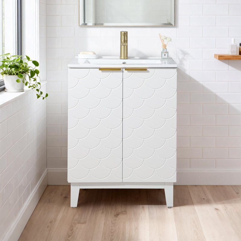 Ensemble de meuble-lavabo simple blanc 24 po