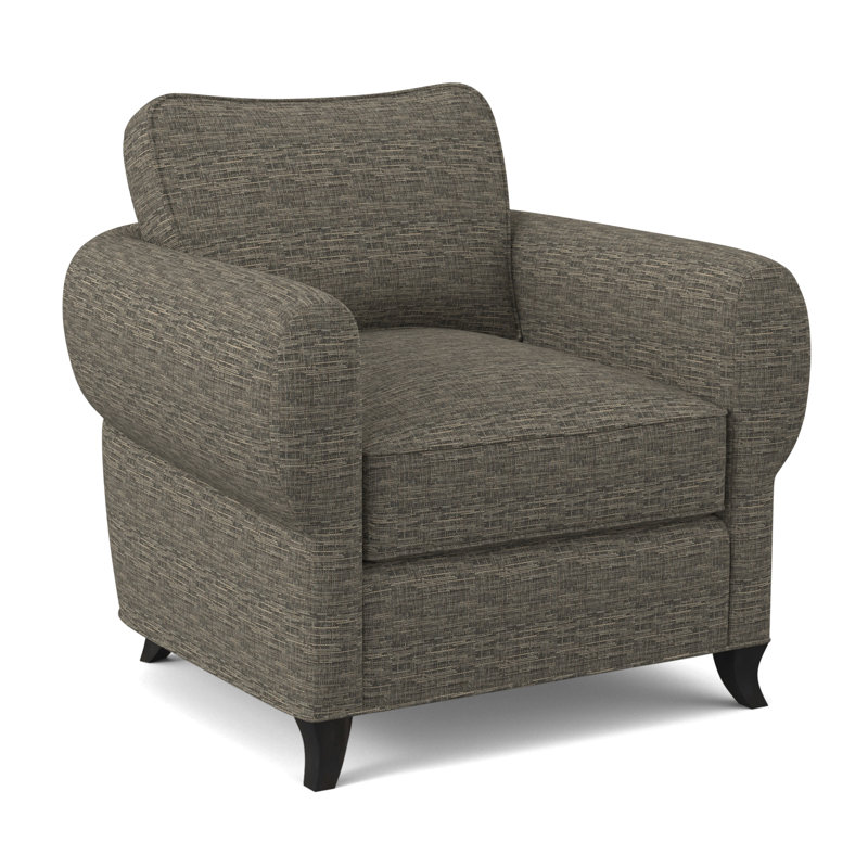 Cocoon Sunbrella® Boucle Armchair, Filigree Ivory 100% Polyester, Espresso