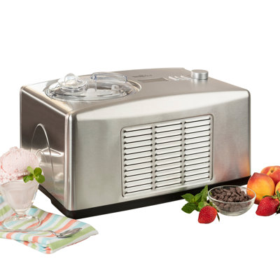 Total Chef 1.6 Qt Compressor Ice Cream Maker, 2-in-1 Automatic Ice Cream & Yogurt Maker, Countertop Frozen Dessert Machine, No Pre-Freezing Required