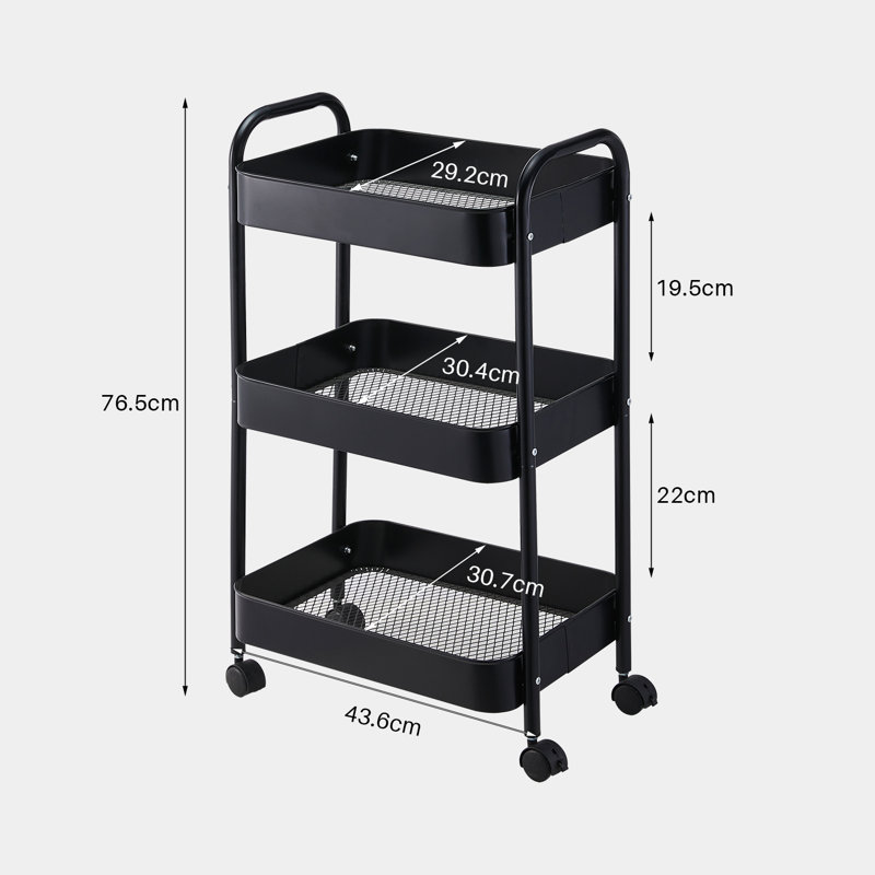 Kysa Metal Kitchen Cart, Black