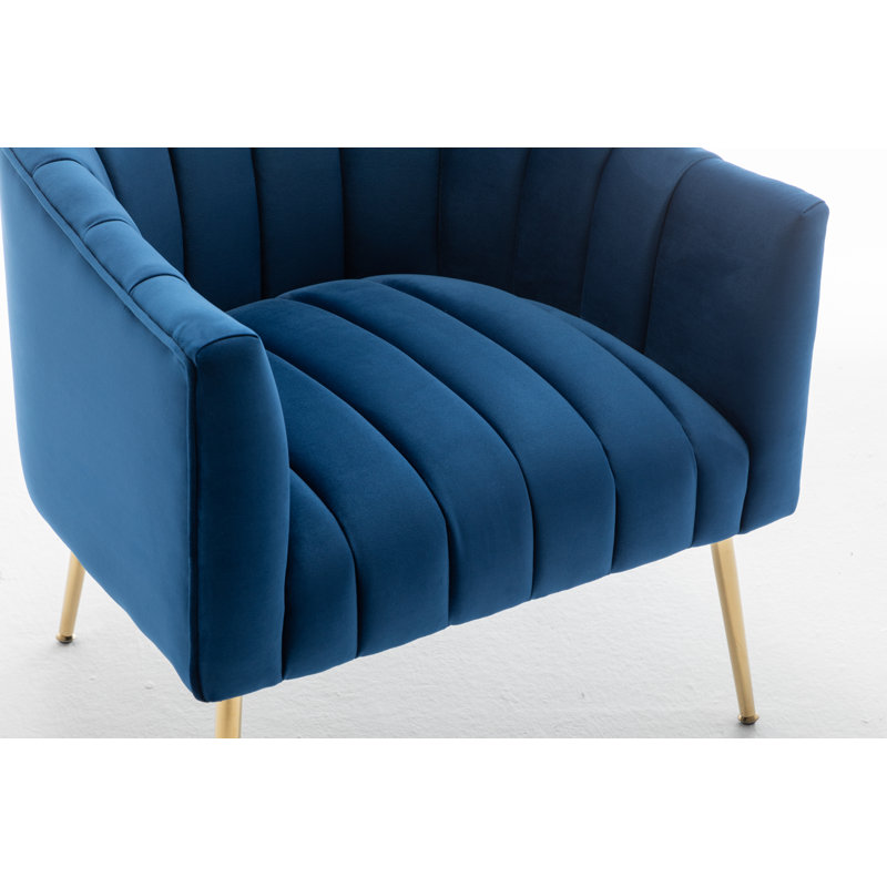 Velours capitonné large de 28 po Murrow, Velours bleu marine, 2