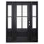 Porte contemporaine pré-suspendue en fibre de verre noire 60 po x 80 po avec deux panneaux latéraux de 12 po et verre Low-E-123515228
